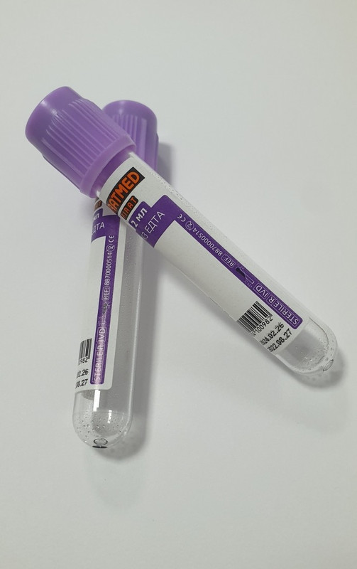 Пробірка Вакуумна, 2мл, 13х75 мм, ЕДТА К3, бузкова кришка TM FIRATMED